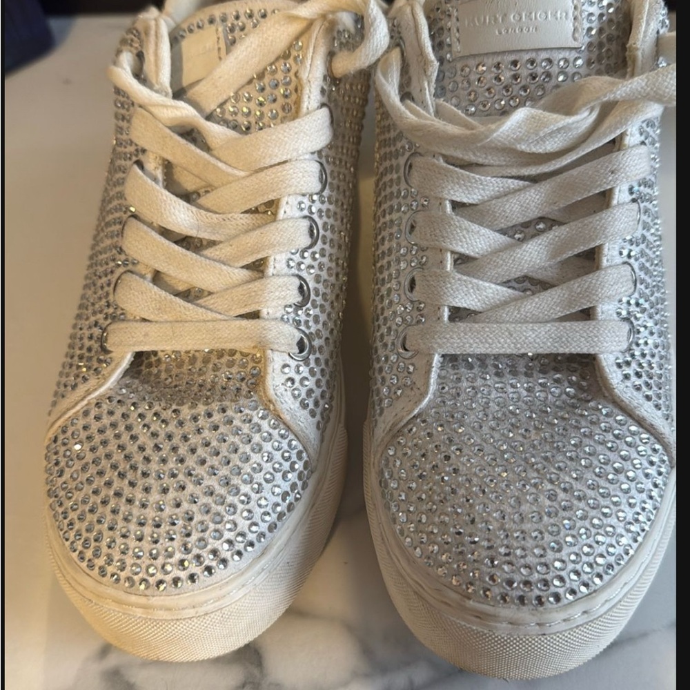 Kurt Geiger White Crystal Sneakers